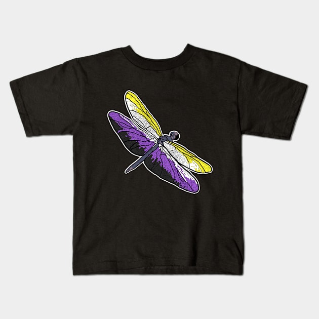 Non-binary Dragonfly Kids T-Shirt by theartfulscientist